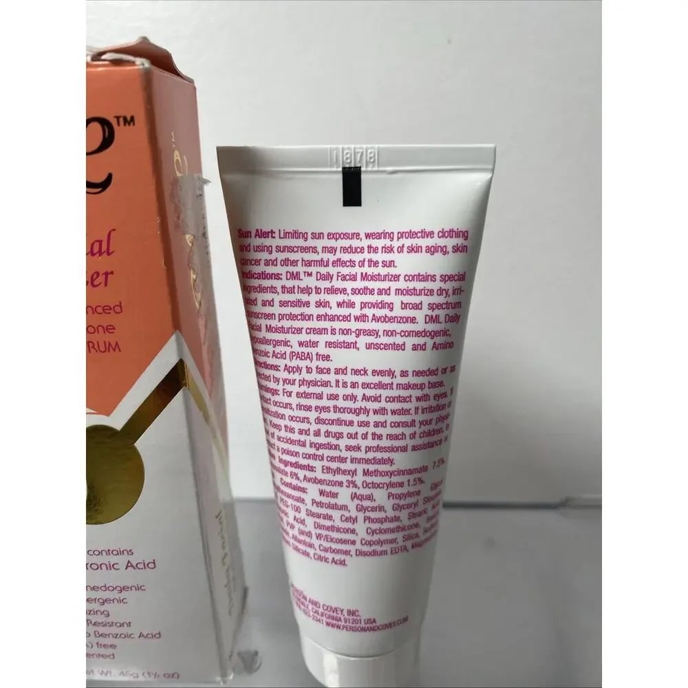 DML Daily Facial Moisturizer SPF 25 Broad Spectrum Sunscreen 1.5 Oz Unsealed